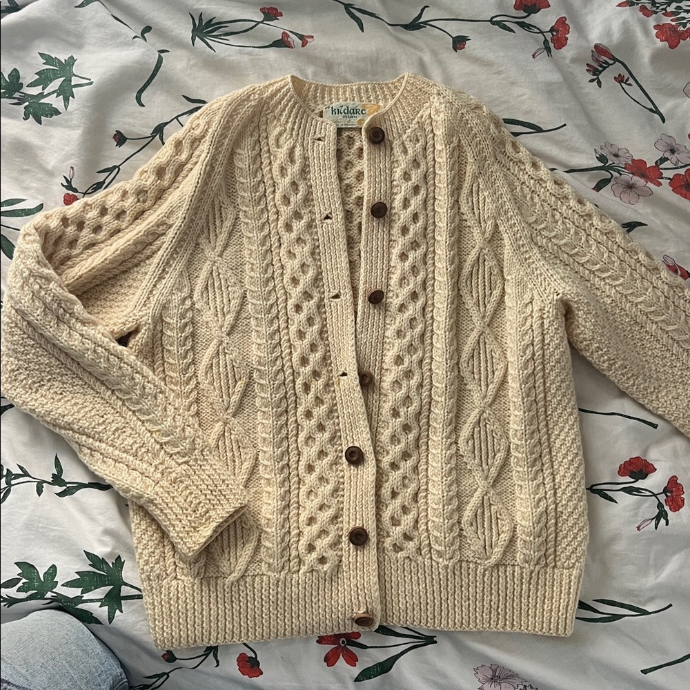 100% Banneen Wool Kildare Design Cable Knit Sweater